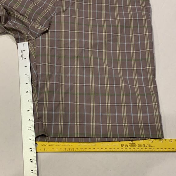 Adidas Men Chino Golf Flat Front Beiwn Multicolor Plaid‎ Athletic Shorts Size 38 - Picture 8 of 9